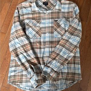 Brixton Casual Plaid Shirt - Brown, Blue, White